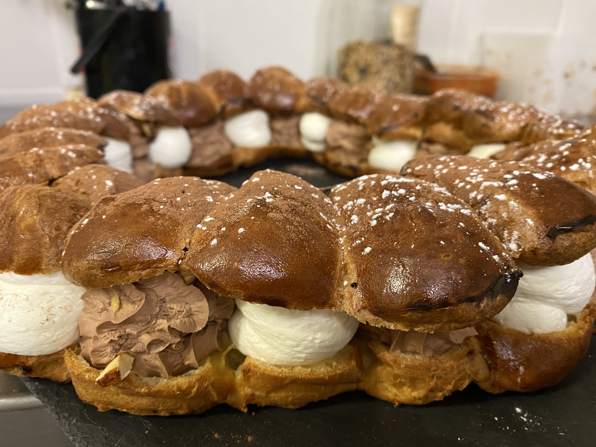 Couronne de choux maison aux 2 chocolats